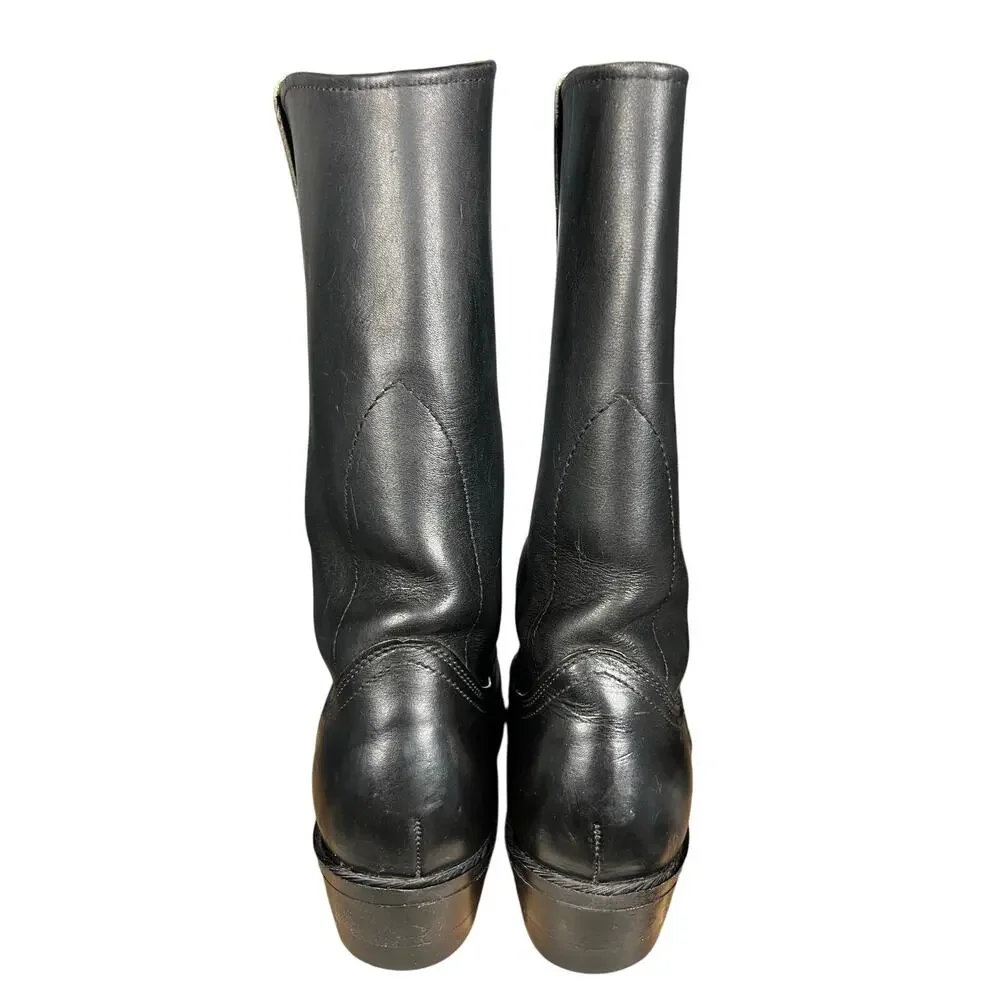 Mason Western Men’s Black Leather Vibram Sole Western Cowboy Boot Size US 9 EE